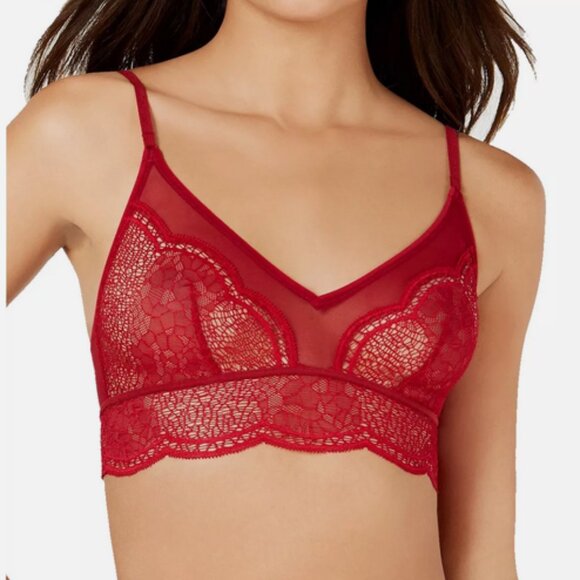 Calvin Klein Crackled Lace Triangle Bralette - QF4726 (Ember Blaze)